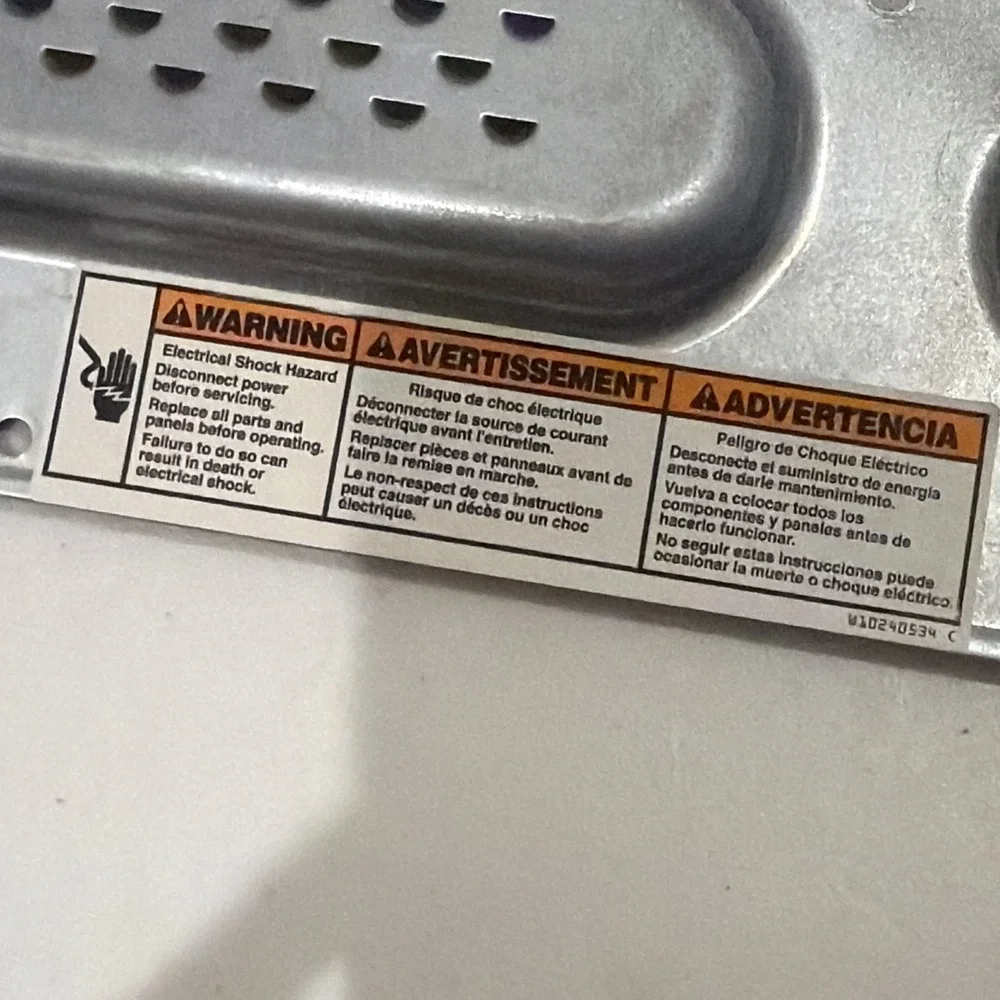 Maytag Washer Rear Control Panel Cover W10240534 W10611544 MVWB865GW0